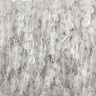 4mm Matte Crystal Quartz faceted coin Trio Silver Chain by the foot 54 beads per length - Beadsofcambay.com