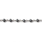 4mm Matte Hematite faceted rondelle Black Gold chain by the foot 35 pieces - Beadsofcambay.com