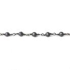 4mm Matte Hematite faceted round Black Gold chain by the foot 32 pieces - Beadsofcambay.com