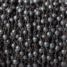 4mm Matte Hematite faceted round Black Gold chain by the foot 32 pieces - Beadsofcambay.com