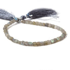 4mm Matte Labradorite plain cube beads 7.5 inches 44 pieces - Beadsofcambay.com