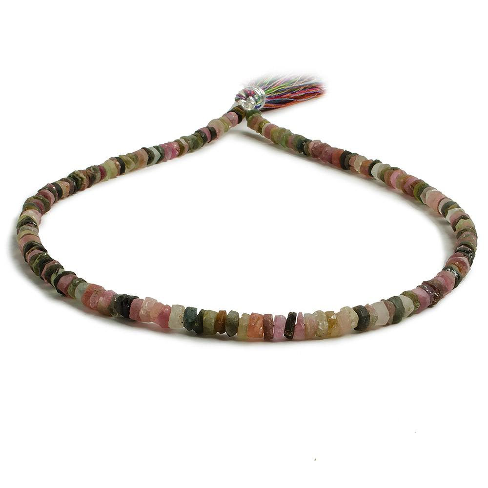 4mm Matte Multi Color Tourmaline plain heshi beads 12 inch 157 - Beadsofcambay.com