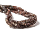 4mm Multi Color Cat's Eye Scapolite faceted rondelle 15.5 in 131 beads - Beadsofcambay.com