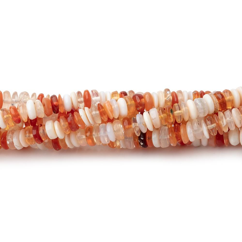 4mm Multi Color Fire Opal Plain Rondelle Beads 18 inch 290 pieces - Beadsofcambay.com