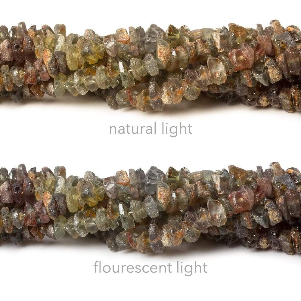 4mm Multi Color Sapphire Chip Beads 15 inch 211 pieces - Beadsofcambay.com