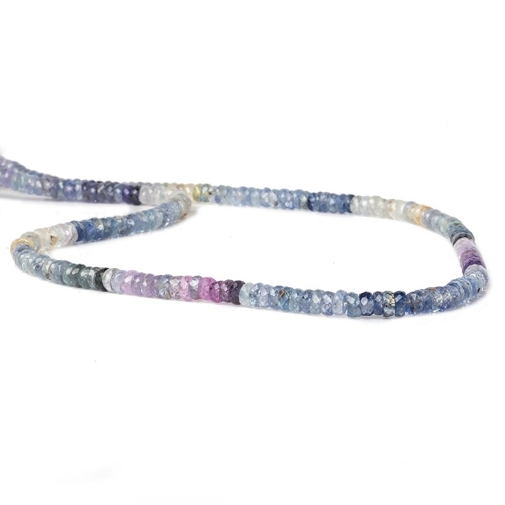 4mm Multi Color Sapphire faceted rondelle beads 15 inch 205 pieces AAA - Beadsofcambay.com