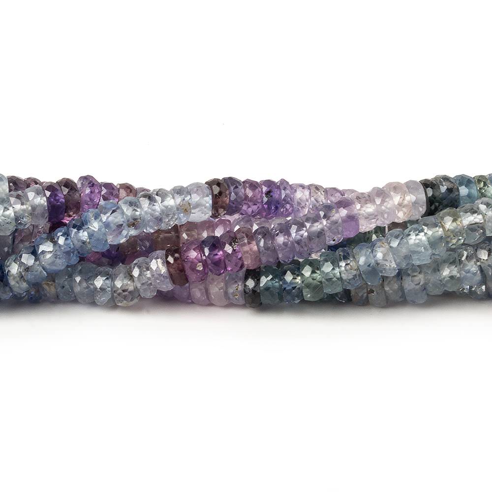 4mm Multi Color Sapphire faceted rondelle beads 15 inch 205 pieces AAA - Beadsofcambay.com