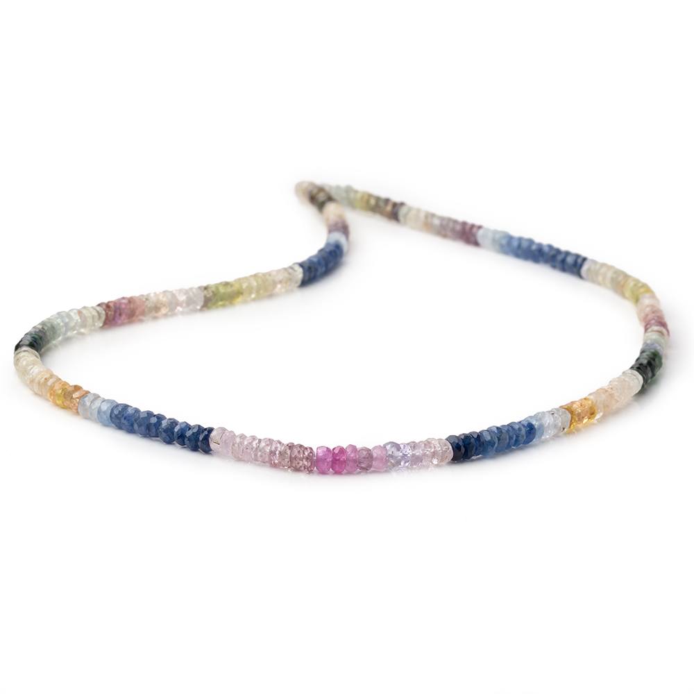 4mm Multi Color Sapphire Faceted Rondelle Beads 16 inch 218 pieces A - Beadsofcambay.com