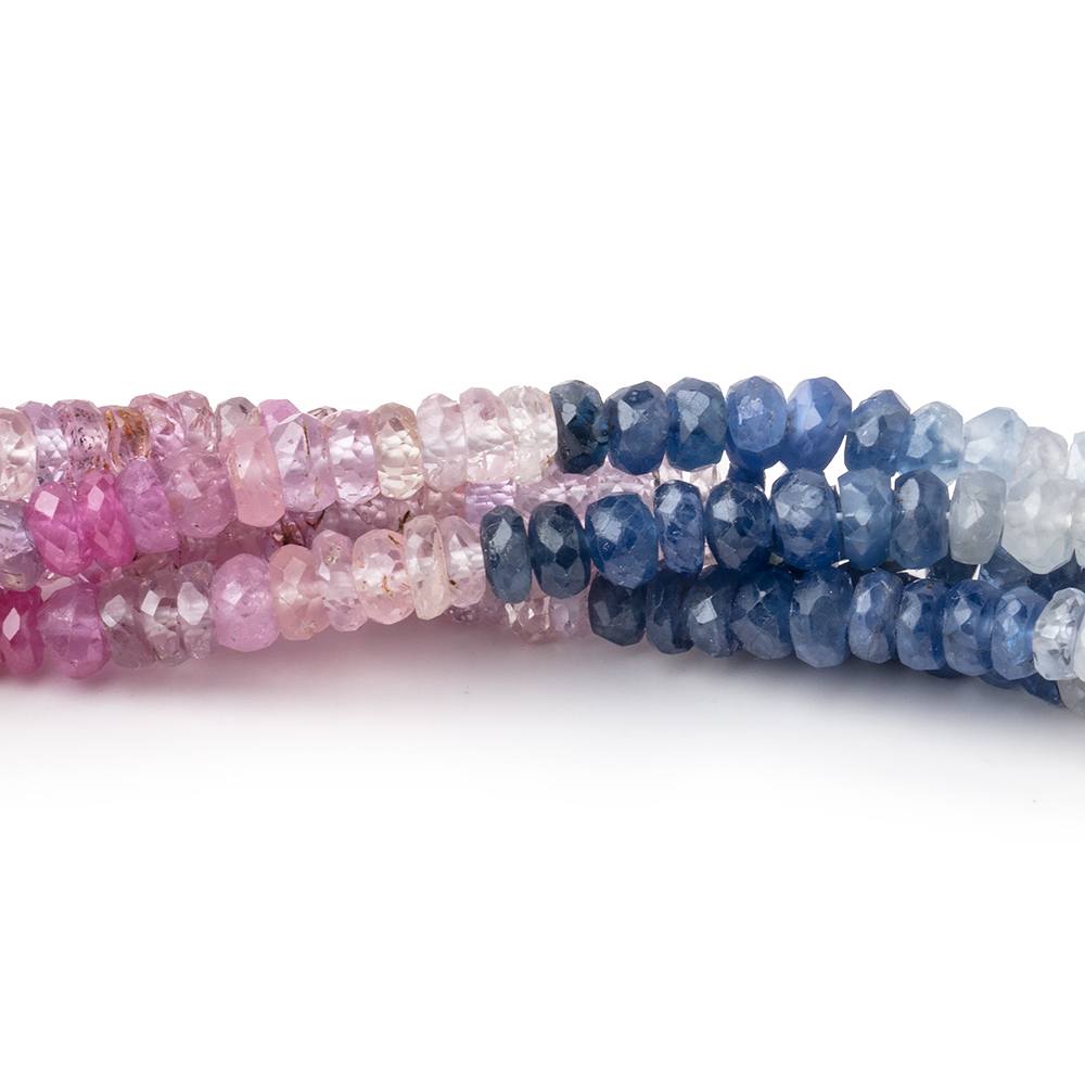 4mm Multi Color Sapphire Faceted Rondelle Beads 16 inch 218 pieces A - Beadsofcambay.com