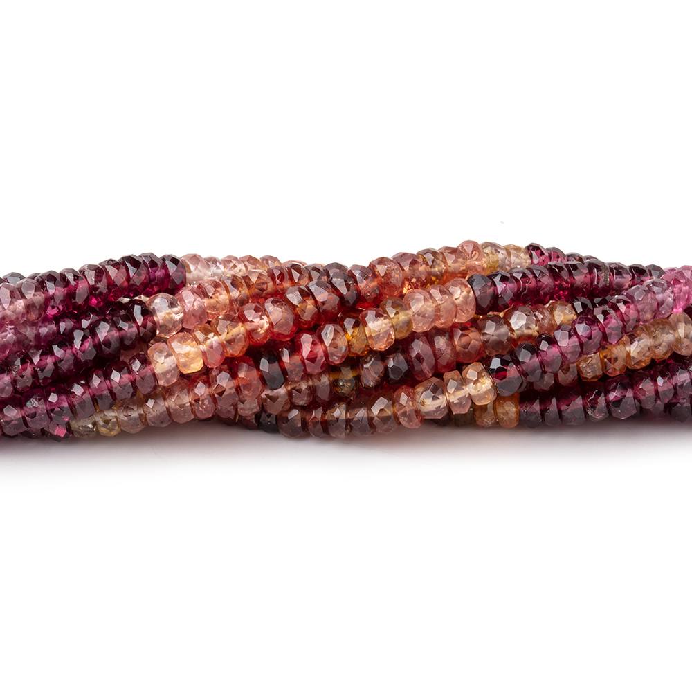 4mm Multi-Color Spinel faceted rondelles 16 inch 172 beads AAA grade - Beadsofcambay.com