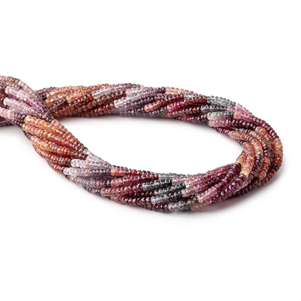 4mm Multi-Color Spinel faceted rondelles 16 inch 172 beads AAA grade - Beadsofcambay.com