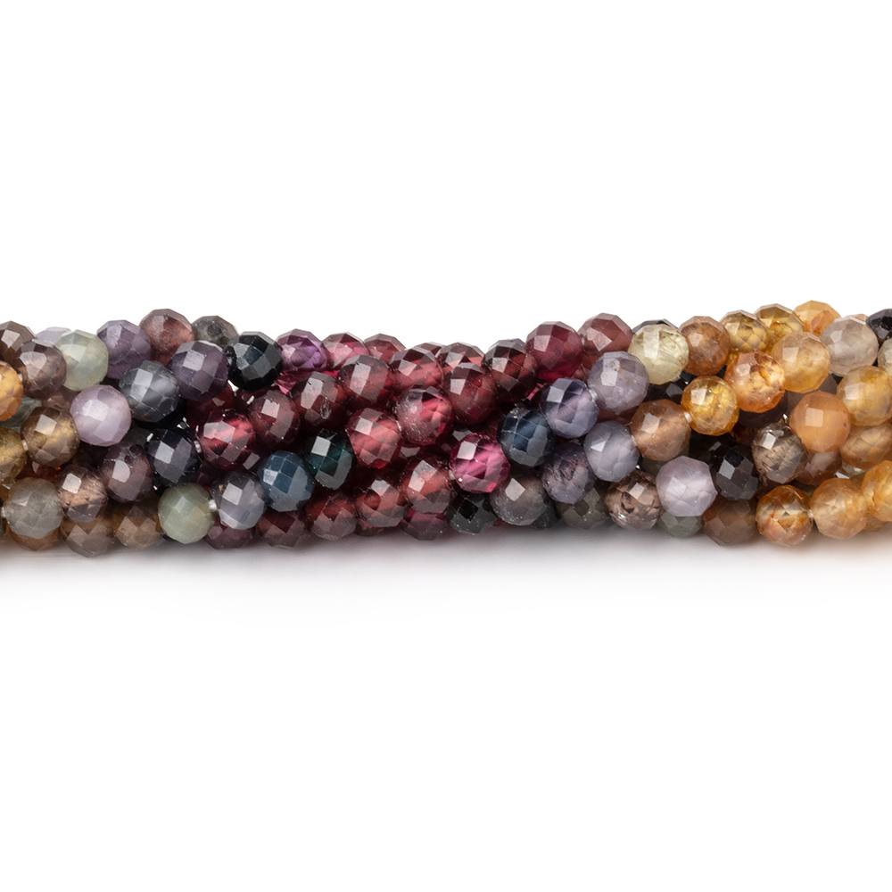 4mm Multi Color Spinel Micro Faceted Rondelle Beads 12.5 inch 98 pieces - Beadsofcambay.com