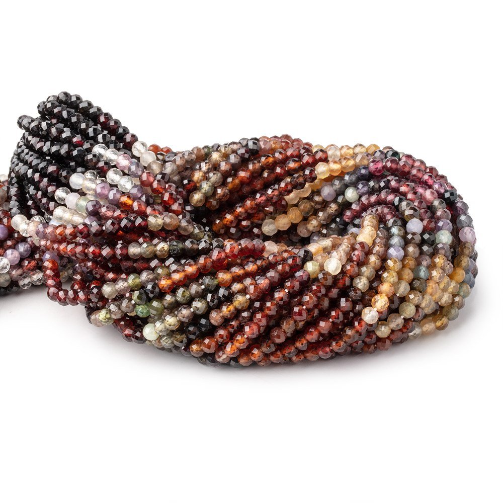 4mm Multi Color Spinel Micro Faceted Rondelle Beads 12.5 inch 98 pieces - Beadsofcambay.com