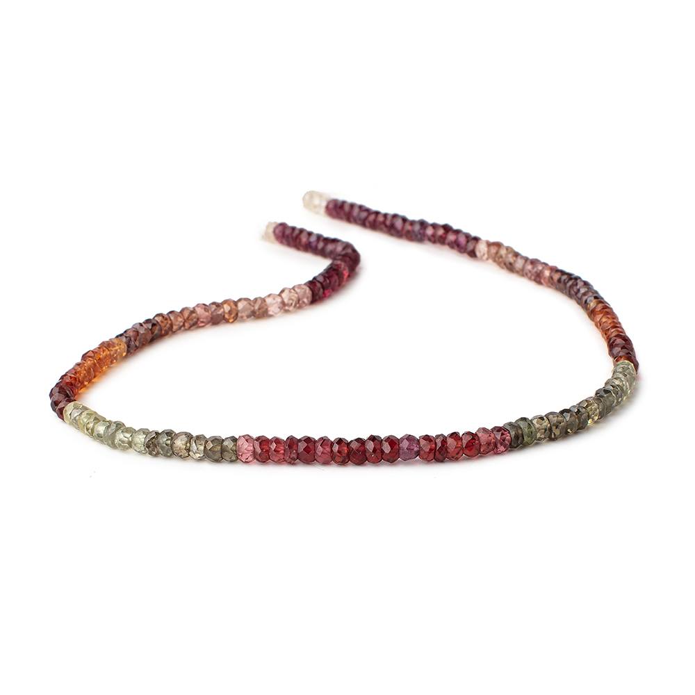 4mm Multi Gemstone Faceted Rondelle Beads 13.5 inch 130 pieces - Beadsofcambay.com