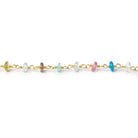 4mm Multi Gemstone Gold plated Chain by the foot - Beadsofcambay.com
