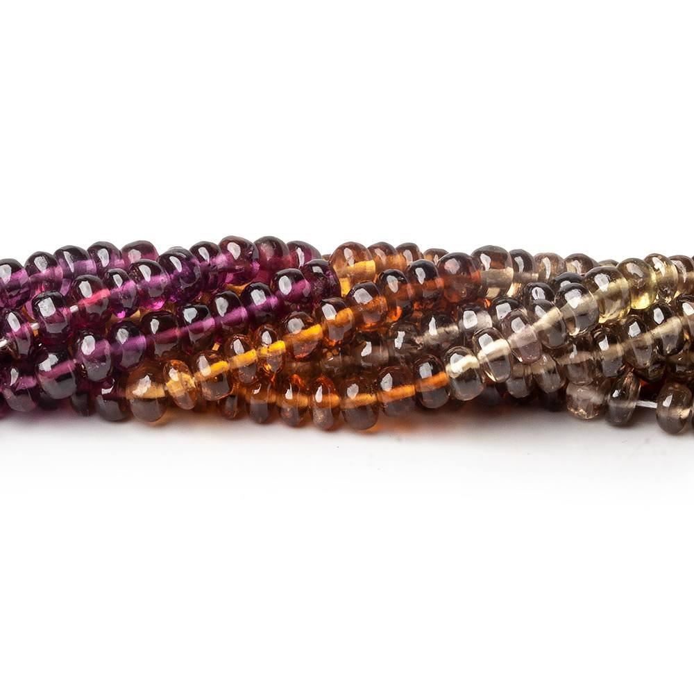 4mm Multi-gemstone Plain Rondelle Beads 13.75 inch 150 pcs - Beadsofcambay.com