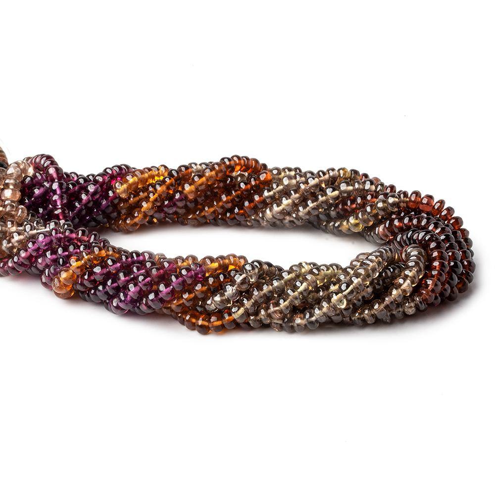 4mm Multi-gemstone Plain Rondelle Beads 13.75 inch 150 pcs - Beadsofcambay.com