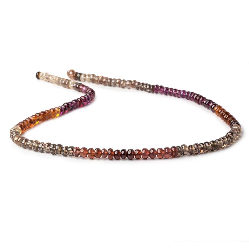 4mm Multi-gemstone Plain Rondelle Beads 13.75 inch 150 pcs - Beadsofcambay.com