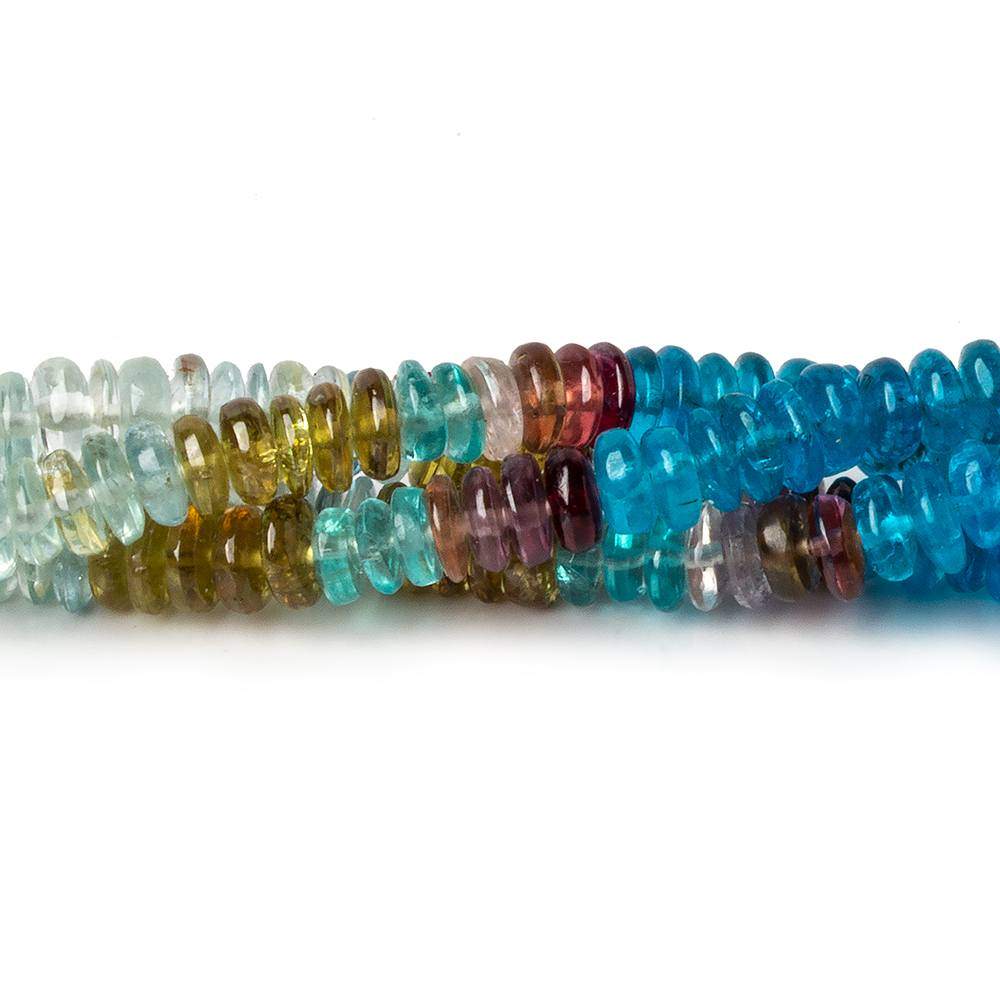 4mm Multi Gemstone Plain Rondelle Beads 18 inch 250 pieces - Beadsofcambay.com
