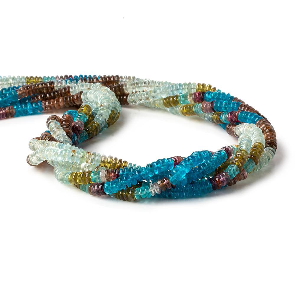 4mm Multi Gemstone Plain Rondelle Beads 18 inch 250 pieces - Beadsofcambay.com