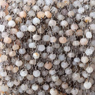 4mm Multi Moonstone Faceted Rondelles on Black Gold Plated Chain by the Foot - Beadsofcambay.com