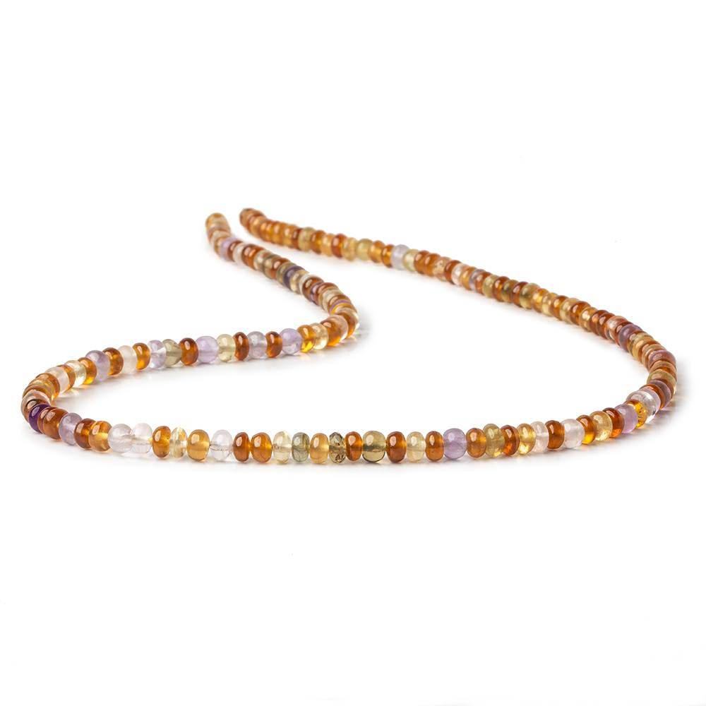 4mm Multi Quartz Plain Rondelle Beads 16 inch 151 beads - Beadsofcambay.com