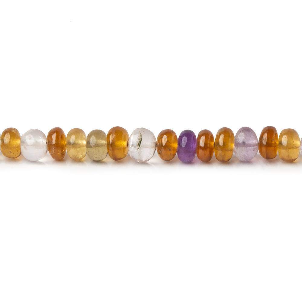 4mm Multi Quartz Plain Rondelle Beads 16 inch 151 beads - Beadsofcambay.com