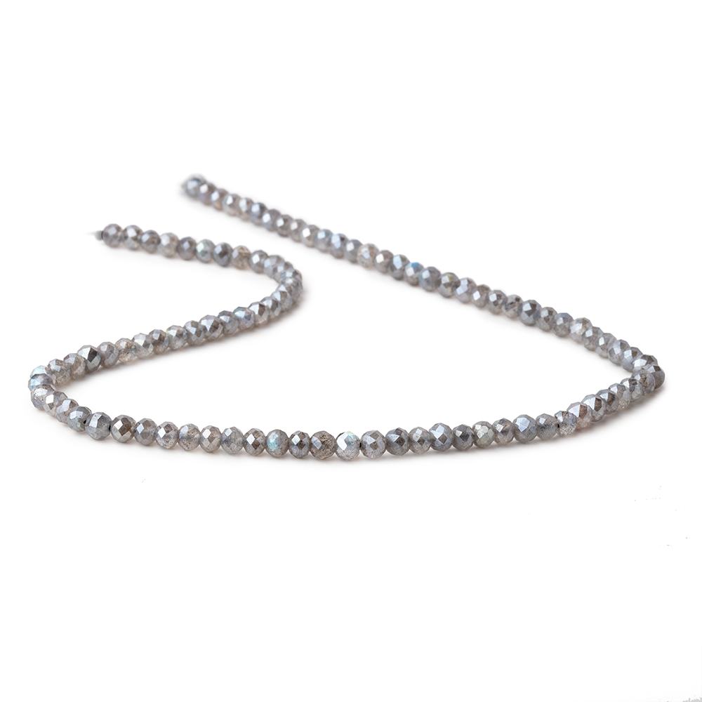 4mm Mystic Labradorite Micro Faceted Rondelle Beads 13 inch 90 pieces AAA - Beadsofcambay.com