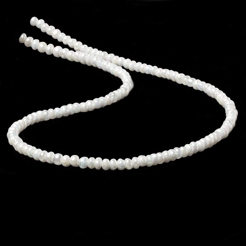 4mm Mystic Pearly White Quartz plain rondelle beads 15 inch 129 pieces - Beadsofcambay.com