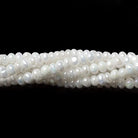4mm Mystic Pearly White Quartz plain rondelle beads 15 inch 129 pieces - Beadsofcambay.com