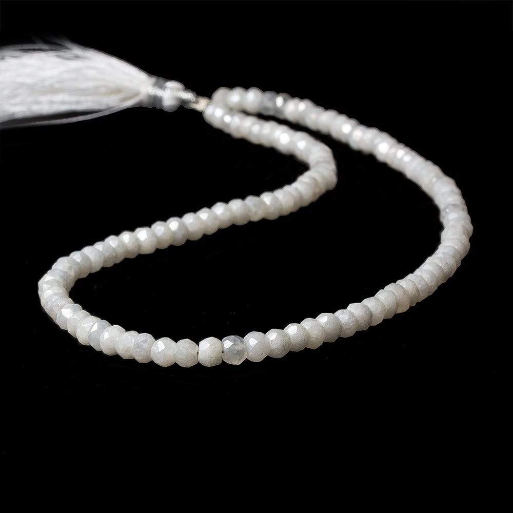 4mm Mystic White Quartz faceted rondelle beads 13 inch 100 pieces - Beadsofcambay.com
