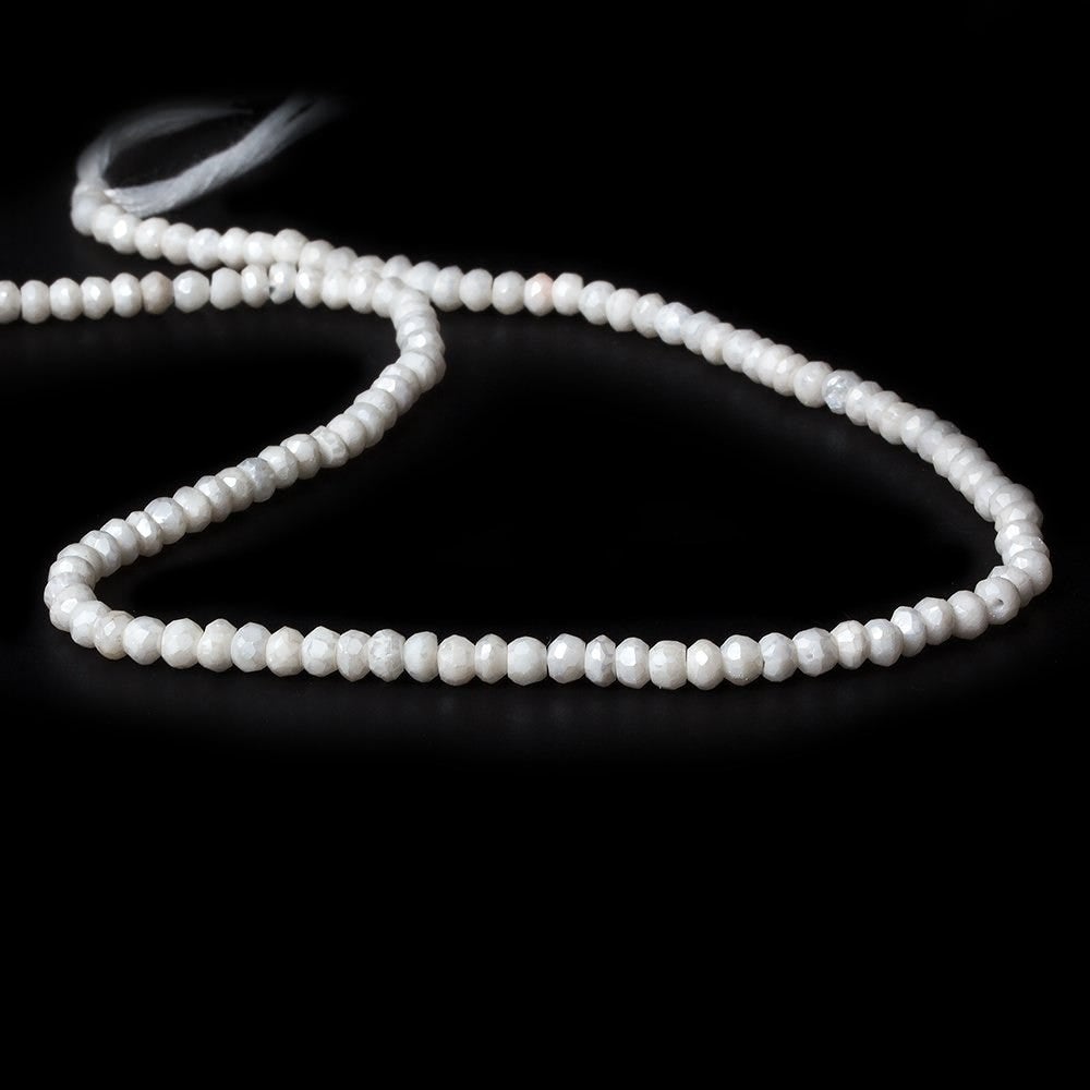 4mm Mystic White Quartz faceted rondelle beads 13 inch 122 pieces - Beadsofcambay.com