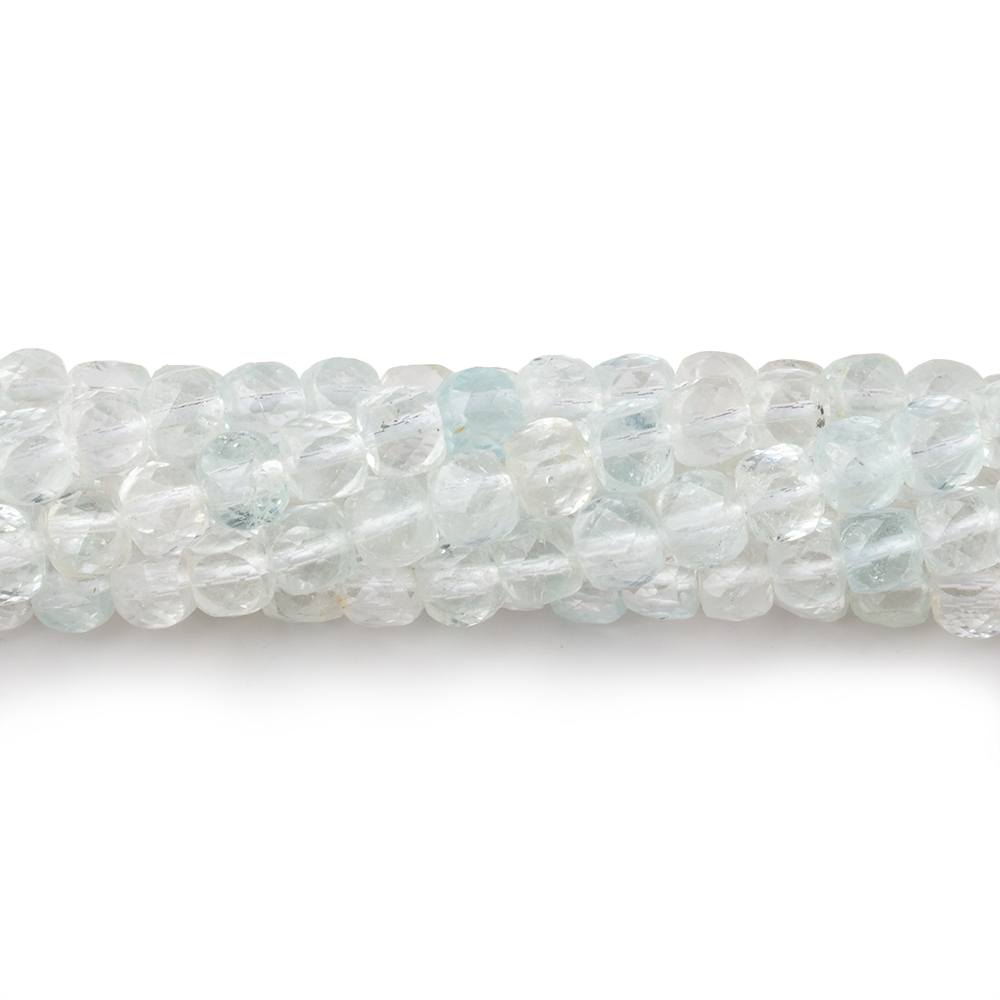 4mm Natural Topaz Micro Faceted Cube Beads 12 inch 70 pieces - Beadsofcambay.com