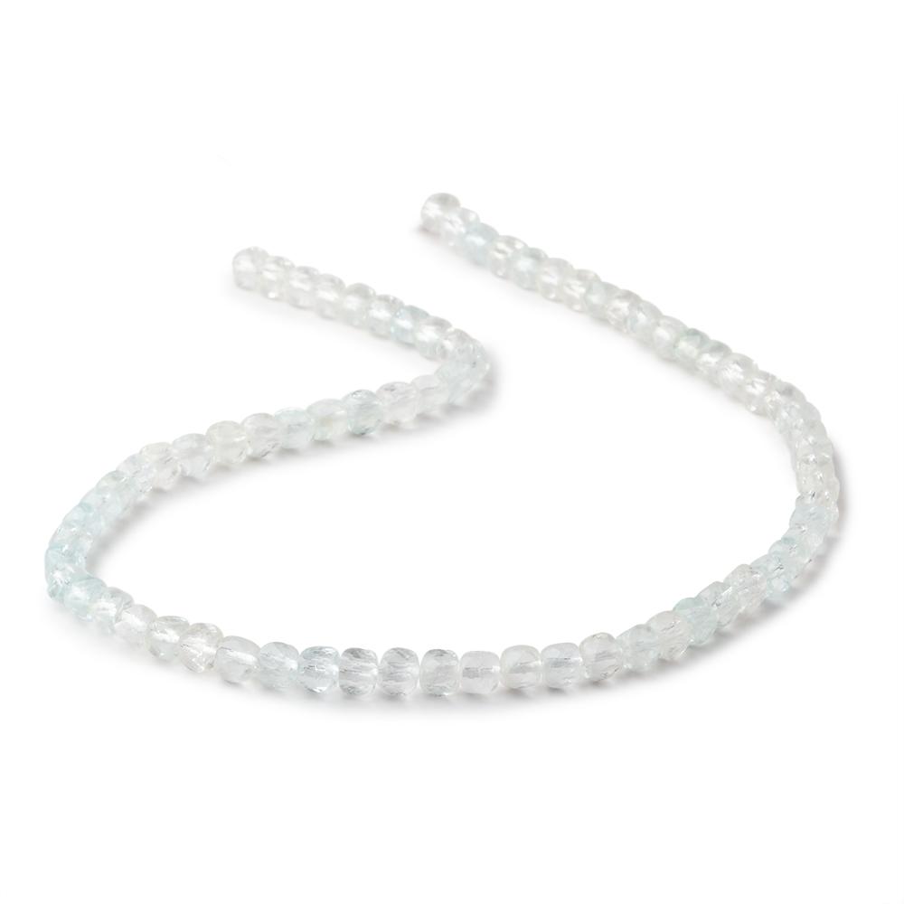 4mm Natural Topaz Micro Faceted Cube Beads 12 inch 70 pieces - Beadsofcambay.com