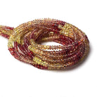 4mm Orange and Yellow Sapphire Plain Rondelle Beads 18 inch 200 pieces - Beadsofcambay.com