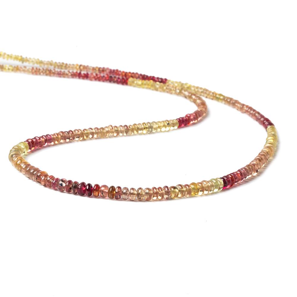 4mm Orange and Yellow Sapphire Plain Rondelle Beads 18 inch 200 pieces - Beadsofcambay.com