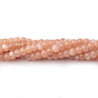 4mm Peach Moonstone Plain Rondelles 16 inch 135 Beads - Beadsofcambay.com