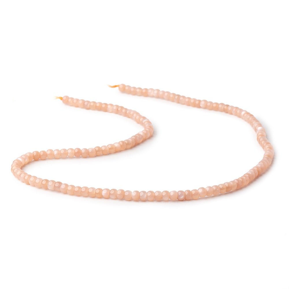 4mm Peach Moonstone Plain Rondelles 16 inch 135 Beads - Beadsofcambay.com