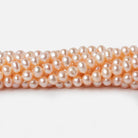 4.5x4mm Peach Side Drilled Off Round Freshwater Pearls 15 inch 98 pieces- Beadsofcambay.com