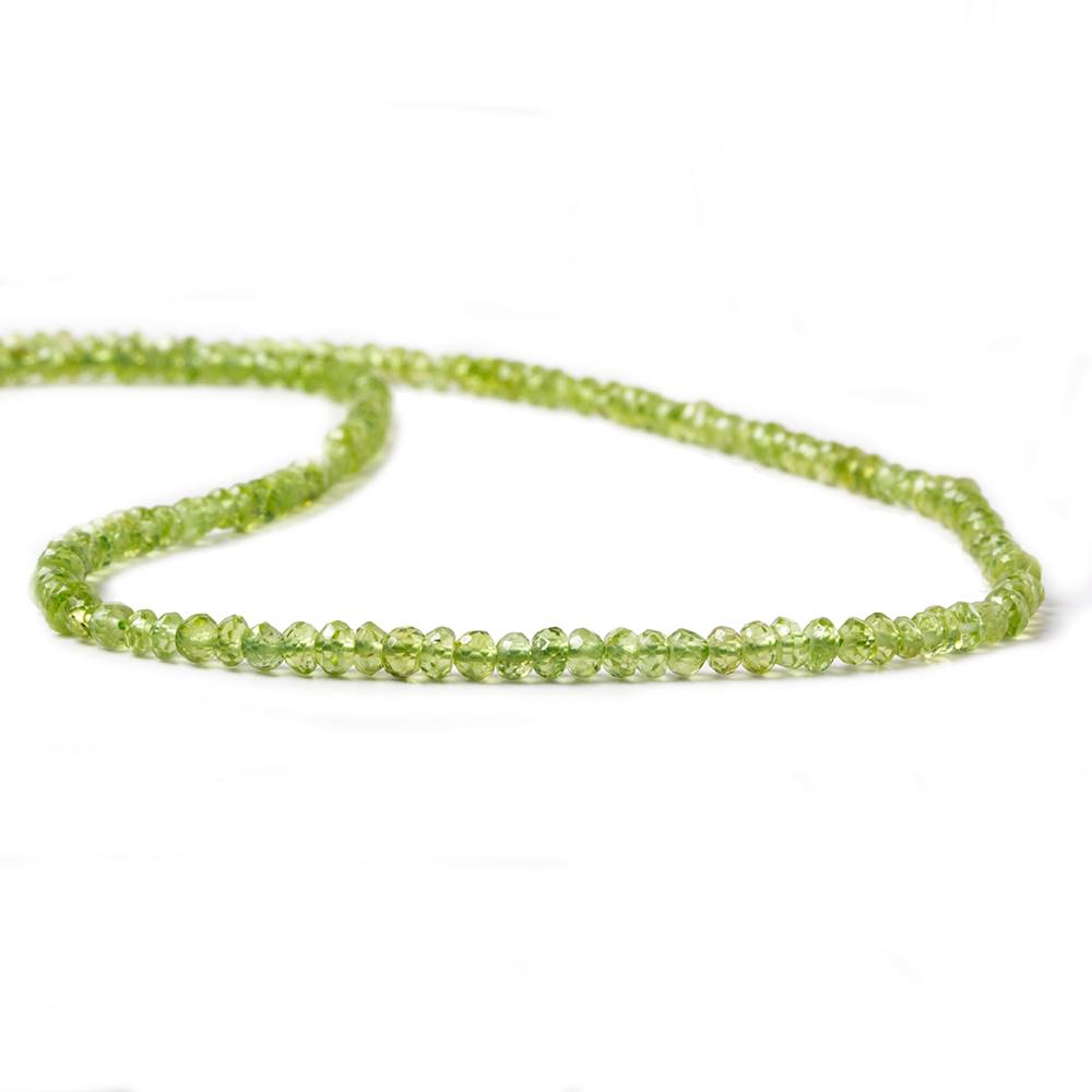 4mm Peridot Faceted Rondelle 14 inch 150 pieces - Beadsofcambay.com