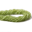 4mm Peridot Faceted Rondelle 14 inch 150 pieces - Beadsofcambay.com