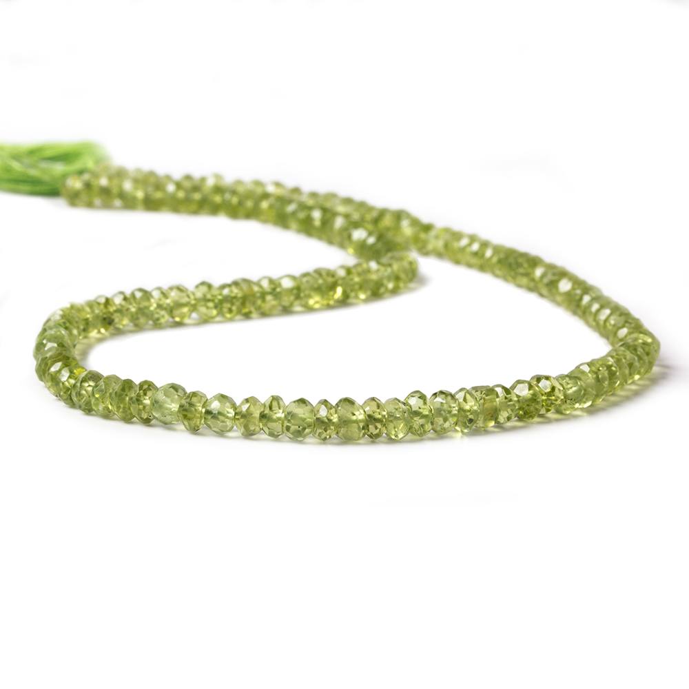4mm Peridot Faceted Rondelle Beads 13 inch 120 pieces - Beadsofcambay.com