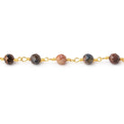 4mm Pietersite Micro Faceted Rounds on Gold Plated Chain - Beadsofcambay.com
