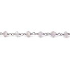 4mm Pink Amethyst faceted rondelle Black Gold plated Chain by the foot 38 pcs - Beadsofcambay.com