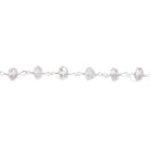 4mm Pink Amethyst faceted rondelle Silver plated Chain by the foot 39 pieces - Beadsofcambay.com