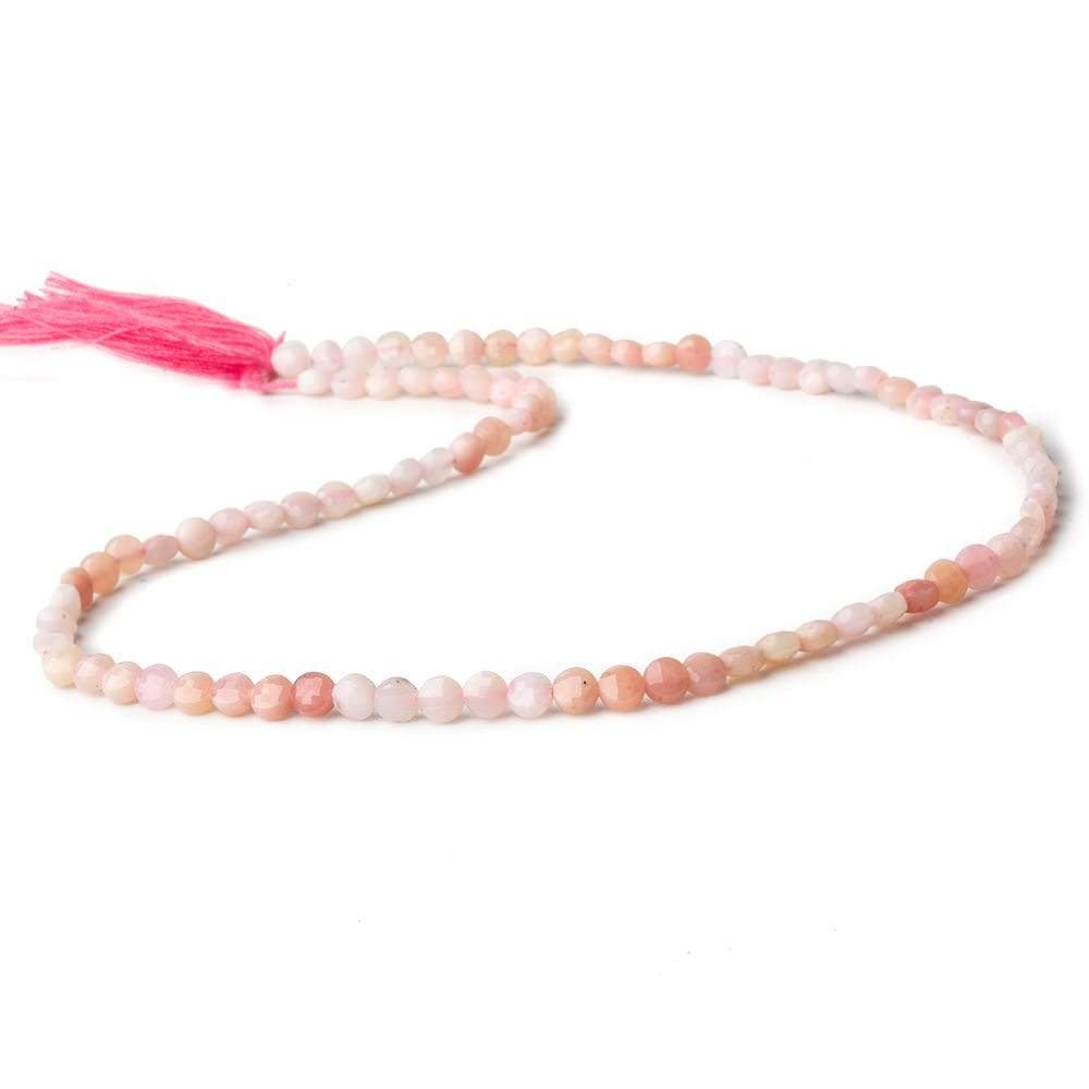 4mm Pink Peruvian Opal checkerboard calibrated faceted coins 12.5 inch 85 beads AAA - Beadsofcambay.com