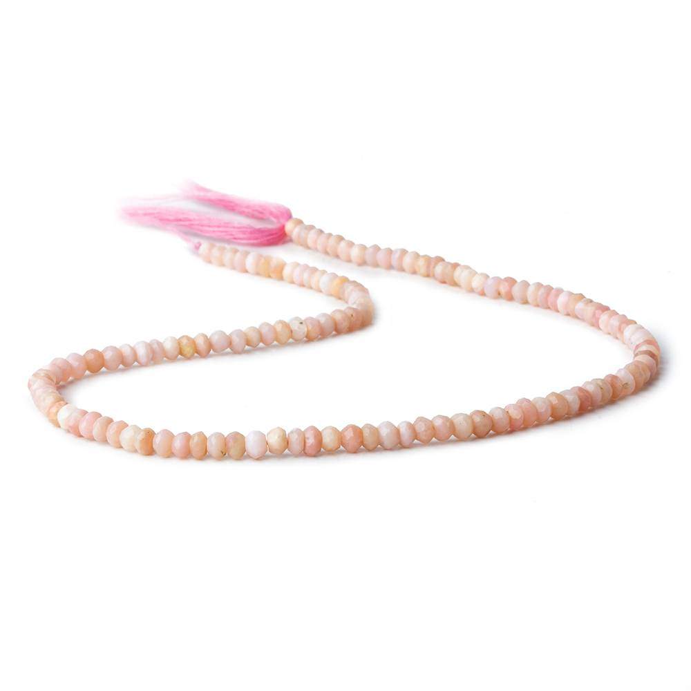 4mm Pink Peruvian Opal faceted rondelle beads 13 inch 125 pieces - Beadsofcambay.com