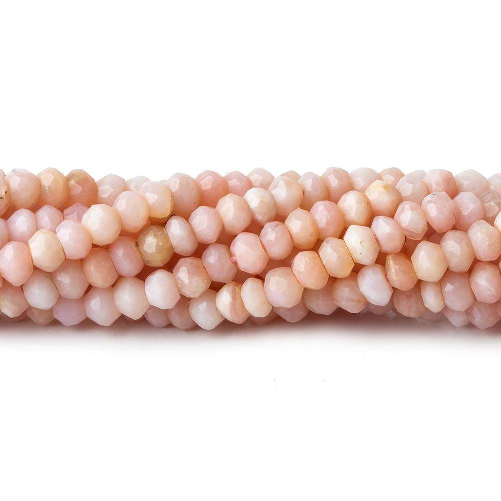 4mm Pink Peruvian Opal faceted rondelle beads 13 inch 125 pieces - Beadsofcambay.com