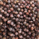 4mm Pink Peruvian Opal faceted rondelle Black Gold Chain by the foot 34 pieces - Beadsofcambay.com