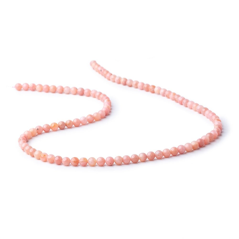 4mm Pink Peruvian Opal Plain Round Beads 15.75 inch 95 pieces - Beadsofcambay.com